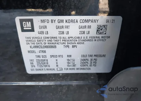 2022 Buick Encore Gx Awd Preferred from USA, damaged, VIN KL4MMCSL8NB008609